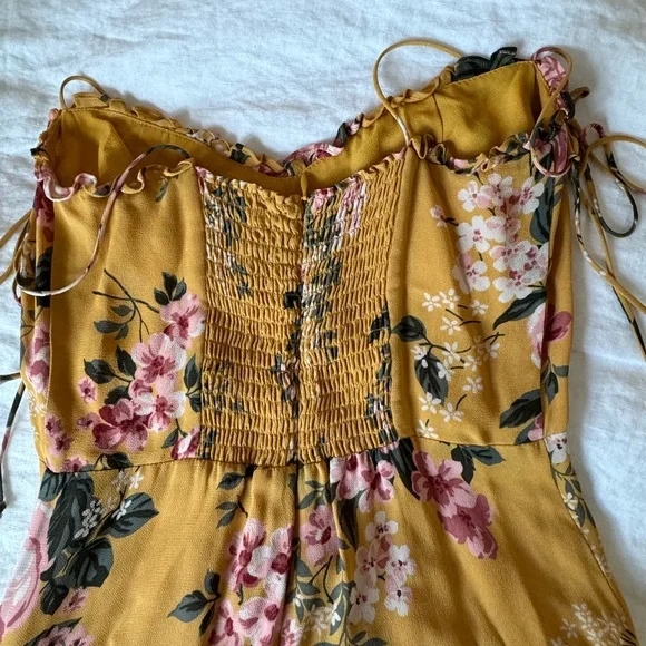 Reformation Enya Floral Dress Yellow 0 - Picture 5 of 6